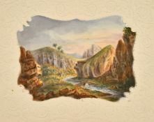 19th Century English School, 'On the Derwent, Derbyshire', watercolour, inscribed, oval, 4