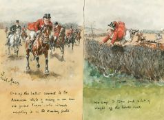 Finch Mason (1850-1915) British, Hunting scenes, watercolour, signed and inscribed, two sheets