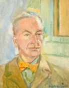 Faith Sheppard (20th Century) Study of Edmund Barraclough in a bow tie, oil on canvas, 18