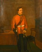 19th Century English School, Portrait of a military officer, oil on canvas, 30