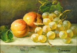 J. Howard, A pair of still life paintings of fruit, oils on board, signed and each 5