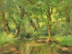 G. Lafaye, Circa 1931, French School, trees around a woodland river, oil on board, signed and dated,