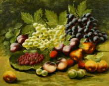V Hopwood (circa 1925), A still life of fruit, oil on board, signed, 15