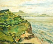Henri Charles, French, a coastal view, oil on canvas, signed, 18