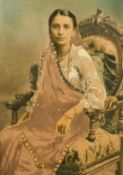 S. R. Madon, Bombay, a photograph of a lady with extensive hand colouring, 22