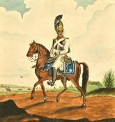 L. Allport (19th Century) British, A Cavalryman on his horse, watercolour, signed, 10