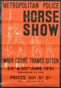 An original poster, Metropolitan Police Horse Show, 1951, 29.25