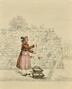 Swiss School circa 1823, A group of four pencil and watercolour studies of itinerant female