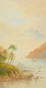 A 19th Century, A view of sailing boats with mountains beyond, thought to be Loch Lomond,