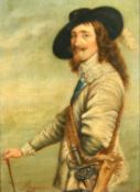 19th Century, Portrait of a Cavalier, oil on panel, indistinctly signed, inscription verso, 8.25