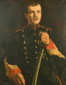19th Century French School, a half length portrait of a soldier, oil on canvas, 32