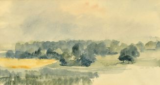 Timothy Gibbs (1923-2012) British, A wooded landscape, watercolour, initialed in pencil, 4.75