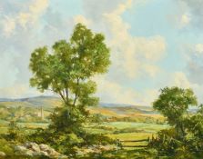 Richard Tearoe (20th Century) 'Near St. Agnes, Cornwall', an extensive rural landscape, oil on