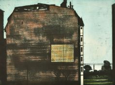 Roche, circa 1969, an unframed lithograph of buildings, signed and indistinctly inscribed, 19.5