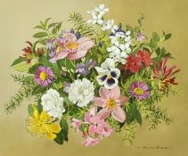 Pamela Davis (20th Century) 'Summer posy', a still life of flowers, watercolour and gouache, signed,