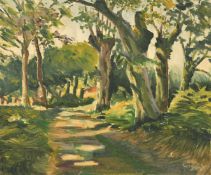 20th Century French School, 'Foret d'Ainoha', oil on canvas, indistinctly signed, 15