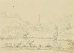 19th Century English School, A view of 'Godalming', pencil, inscribed and dated, 9.25
