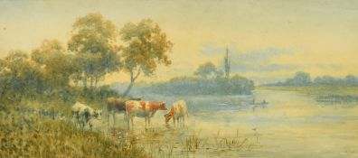 Harold Lawes (1865-1940) British, 'The Thames near Cookham', watercolour, signed with monogram,