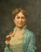 19th Century French School, a bust length portrait of a lady, oil on canvas, 24