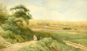 Joseph Charles Reed (1822-1877) British, 'Near Winchelsea', an extensive landscape looking out to