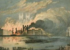 Thomas Picken, The destruction of both Houses of Parliament as seen from the Surrey side on the