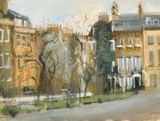 Samuel Dowell (1909-1990) British, Georgian townhouses in a garden square, thought to be Catherine