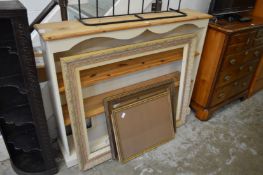 A pine and painted open bookcase.