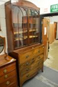 A George III mahogany secretaire bookcase / chest.
