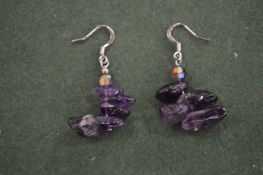 Amethyst earrings.