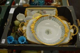 A collection of decorative china.