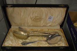 Danish plated serving spoons and forks.