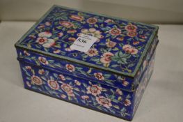 A 19th century Chinese Canton enamel box and cover.