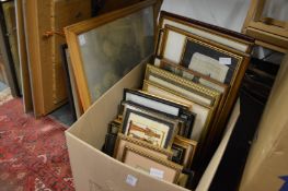 A quantity of paintings and prints.