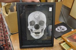 In the manner of Damien Hirst, Crystal Skull with Black Nose.