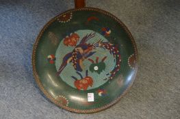 A large Japanese cloisonne dish.