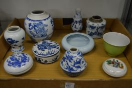 A quantity of small items of oriental porcelain.