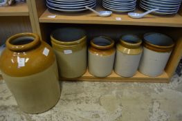 Stoneware jars.