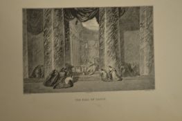 After John Martin, The Third Temptation mezzotint, unframed and a quantity of others.