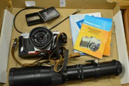 A Praktica L2 camera and accessories.