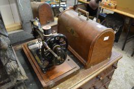 A Singer sewing machine.