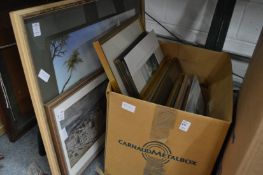 Various paintings and prints.