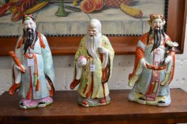 Three large Chinese pottery figures.