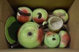 Carlton ware apple shaped teapot and similar items.
