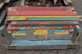 Indian painted and carved wood architectural elements.