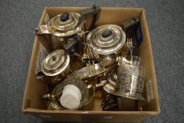 A quantity of plated wares to include a tea service.