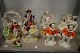 A good collection of large Staffordshire figures.