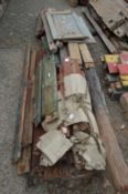 A pair of panelled doors and a quantity of architectural timber.