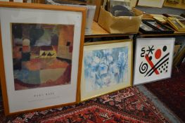 Three modern colour prints.