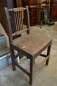 An old oak dining chair.