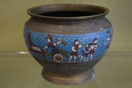 A Japanese cloisonne jardiniere.